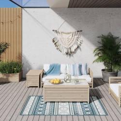 Tapis d'extérieur aqua et blanc 80x150 cm design réversible alsavelo