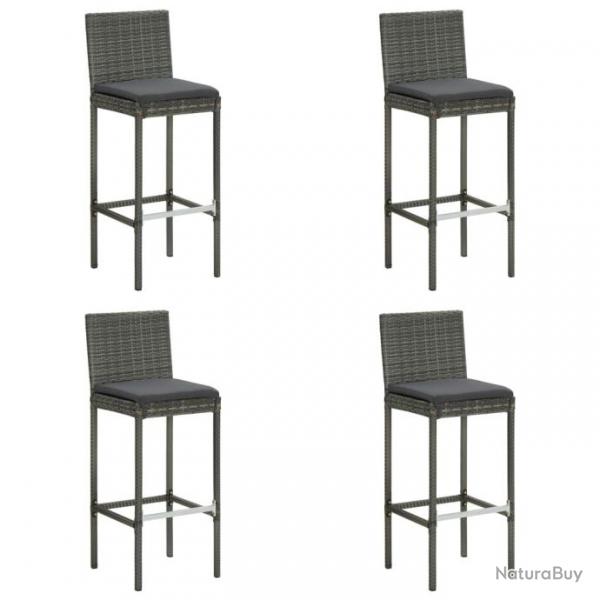 Tabourets de bar de jardin et coussins lot de 4 rsine tresse alsavelo