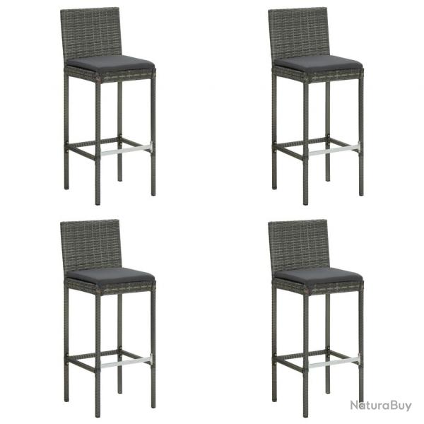 Tabourets de bar de jardin et coussins lot de 4 rsine tresse alsavelo