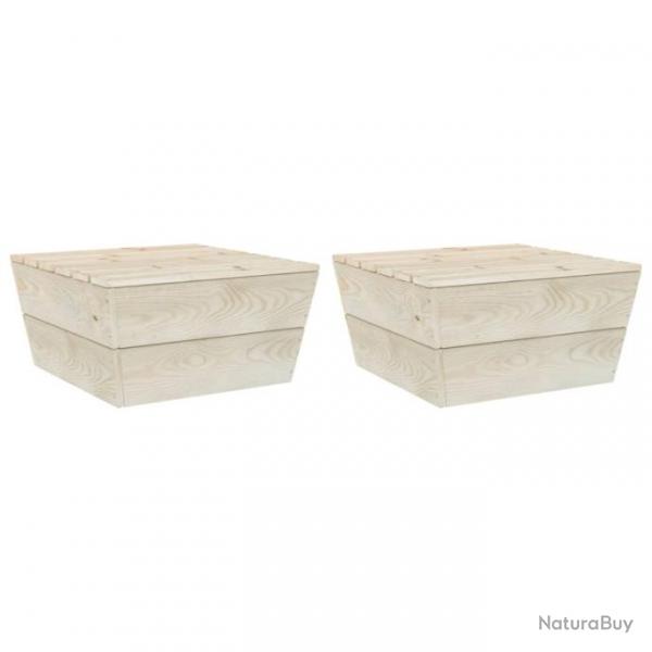 Tables de jardin 2 pcs 60x60x30 cm Bois d'pica imprgn alsavelo