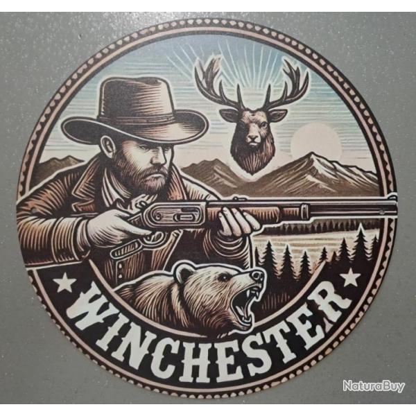 plaque decoration en alu panneau vintage WINCHESTER  Rfrence 23 ours cerf chasse