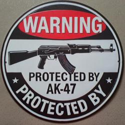 plaque decoration en alu panneau vintage AK 47 Kalachnikov