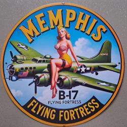 plaque decoration en alu panneau vintage PIN UP AVION B17 FLYING FORTRESS MILITARIA WW2