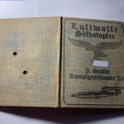 carnet identité LUFTWFFE en toile   de 1944