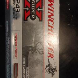 21 balles pour calibre 243 . Winchester super x power point 100 G