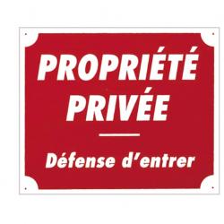 Panneau aluminium ''Propriété privée'' 30 x 25 cm