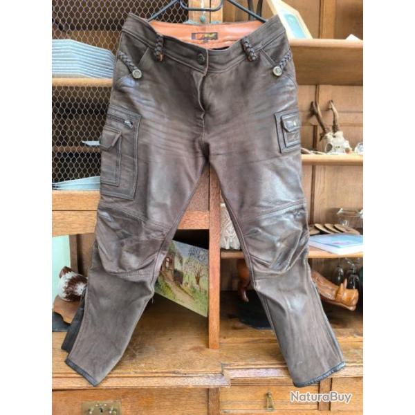 Pantalon de chasse en cuir de veau