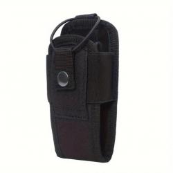 Poche Radio Molle Tactique Durable Sac Banane Étanche en Nylon 1000D pour Talkie-Walkie Noir