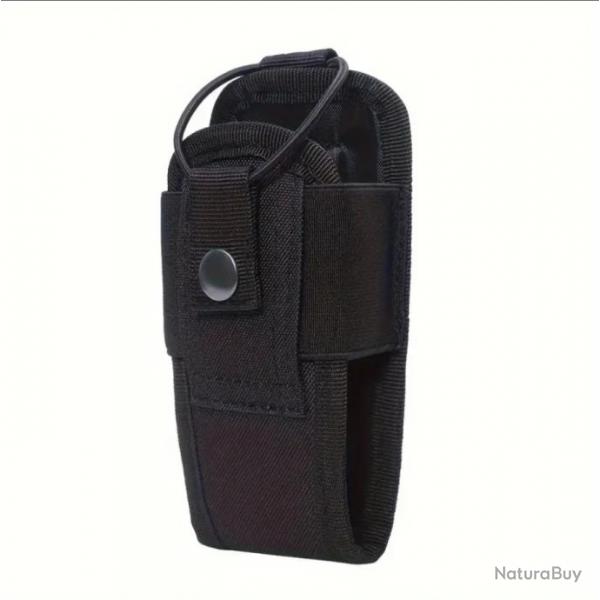 Poche Radio Molle Tactique Durable Sac Banane tanche en Nylon 1000D pour Talkie-Walkie Noir