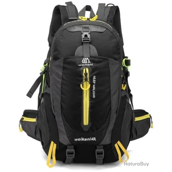 Sac  Dos 40L Ultra-Rsistant Compact Confort et Fonctionnalit pour Toutes Vos Aventures Noir