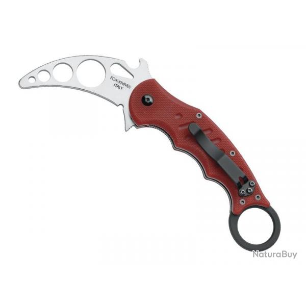 COUTEAU FOX TRAINING KARAMBIT 11CM G10 BORDEAUX