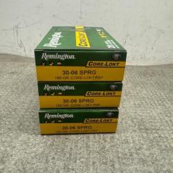 LOT DE 3 BOITES DE REMINGTON CORE LOKT CALIBRE 30-06 - 1 sans prix de réserve