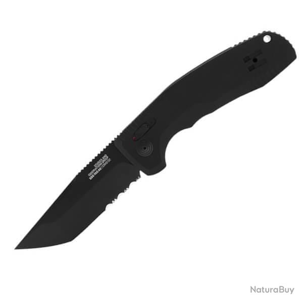 SGTACAUSBK Couteau automatique SOG-TAC tout noir lame 8,7 cm