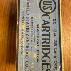 ultra rare boîte de cartouche 38 long colt poudre noire