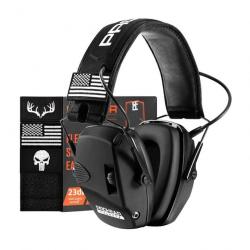 Casque Antibruit Électronique  Protection Auditive Tir et Chasse Réduction du Bruit NRR 22dB Noir