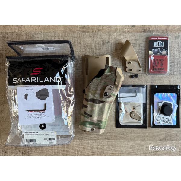 Holster Safariland 6395 RDS ALS amlior Multicam pour Glock17 Gen5 avec lampe et point rouge