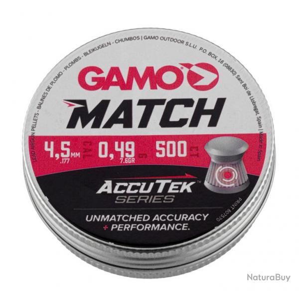 GAMO - Plombs MATCH ACCUTEK 4,5 mm (x500)