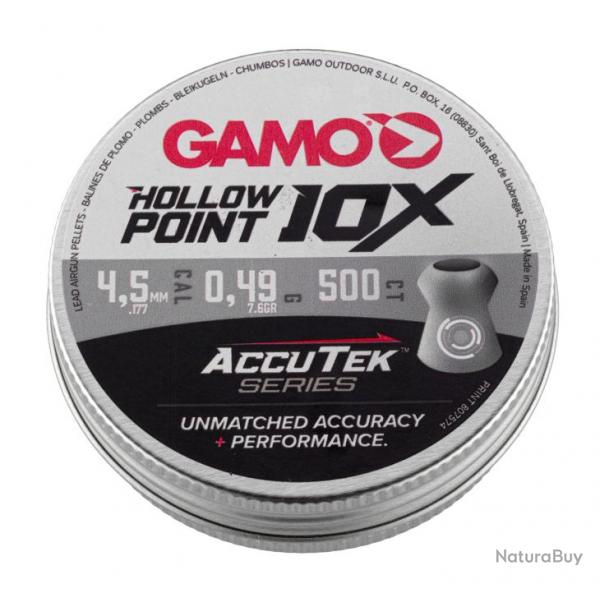 GAMO - Plombs HOLLOW POINT ACCUTEK 4,5 mm (x500)