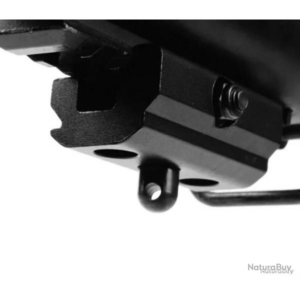 ADAPTATEUR BIPIED POUR RAIL PICATINNY/WEAVER 20 mm - LIVRAISON GRATUITE