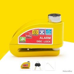 ANTIVOL BLOQUE DISQUE ALARME 110DB POUR DEUX-ROUES - JAUNE - LIVRAISON GRATUITE