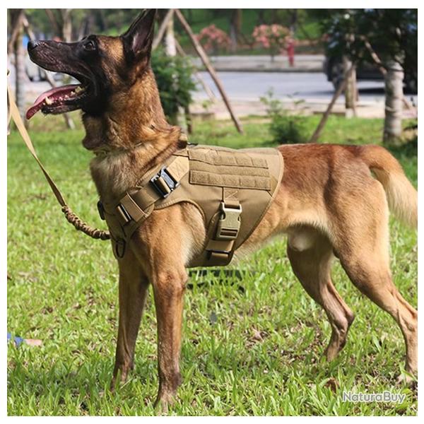 Harnais Tactique Chien TAN - Standard Militaire - MOLLE - SKX INDUSTRIES