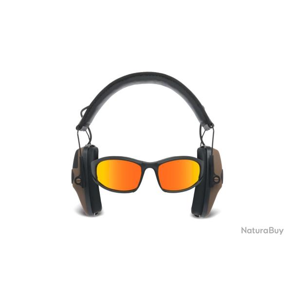 KIT COMBO CASQUE ACTIF ET LUNETTES BALISTIQUES Marron