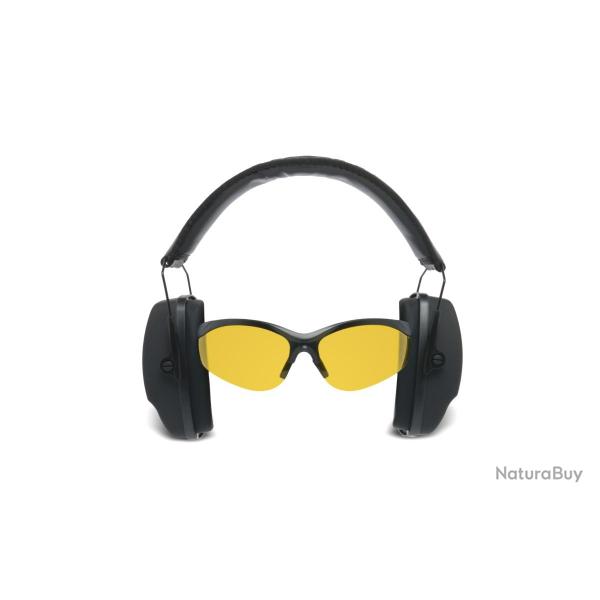 KIT COMBO CASQUE PASSIF AVEC LUNETTES DE PROTECTION Noir