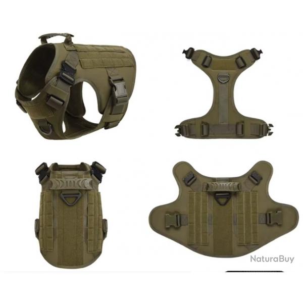 Harnais Tactique Chien VERT - Standard Militaire - MOLLE - SKX INDUSTRIES