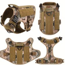 Harnais Tactique Chien CAMO - Standard Militaire - MOLLE - SKX INDUSTRIES