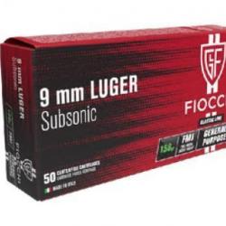 Cartouches Fiocchi 9X19 Subsonic 158gr