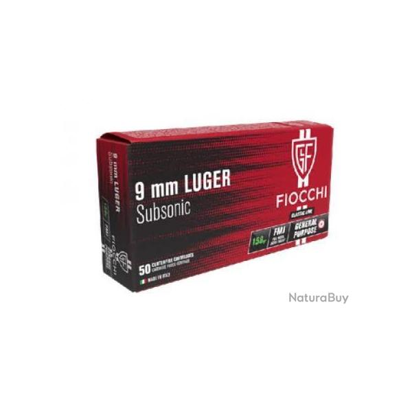 Cartouches Fiocchi 9X19 Subsonic 158gr