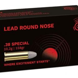 Cartouches Geco 38sp Lead Round Nose 158gr