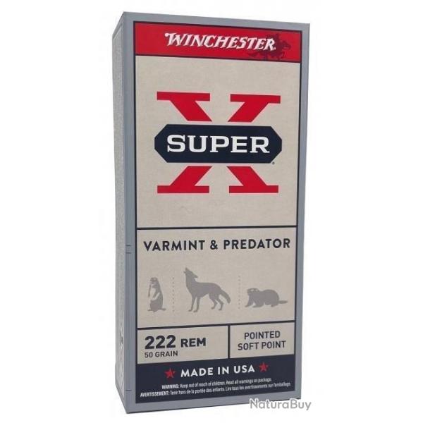 Cartouche Winchester 222 Rem Softpoint 50 GR