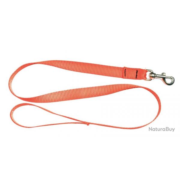 Laisse sangle nylon fluo orange 1.20m