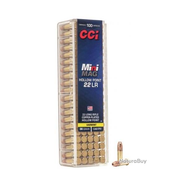 CCI - Cartouches MINI MAG 22LR Cuivre HP 36g x100