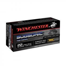 BOITE DE 50 CARTOUCHES WINCHESTER SUBSONIC CAL.22LR HP 42GR