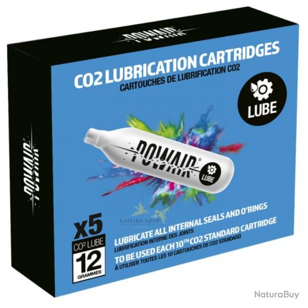 Bote 5 cartouches de CO2 d'entretien lubrifiantes 12g - Powair