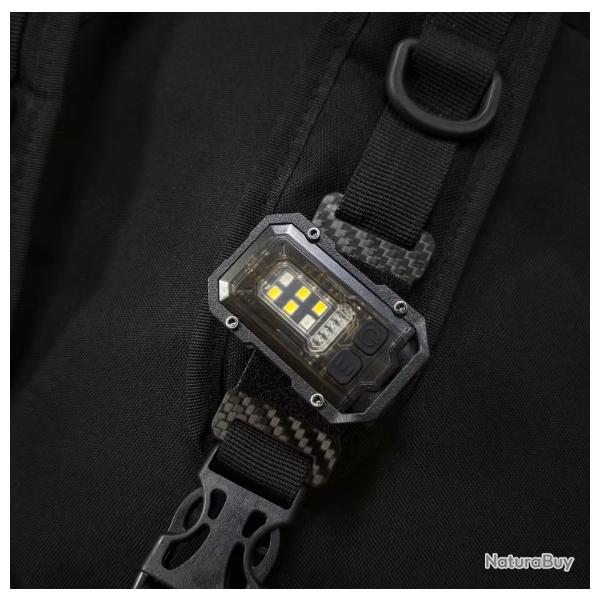 Lampe Gilet Tactique Led Main Libre MOLLE - Support Carbone - SKX INDUSTRIES