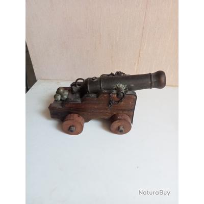Ancien Canon Jouet En Métal Avec éjection à Ressort – Longueur 20 Cm