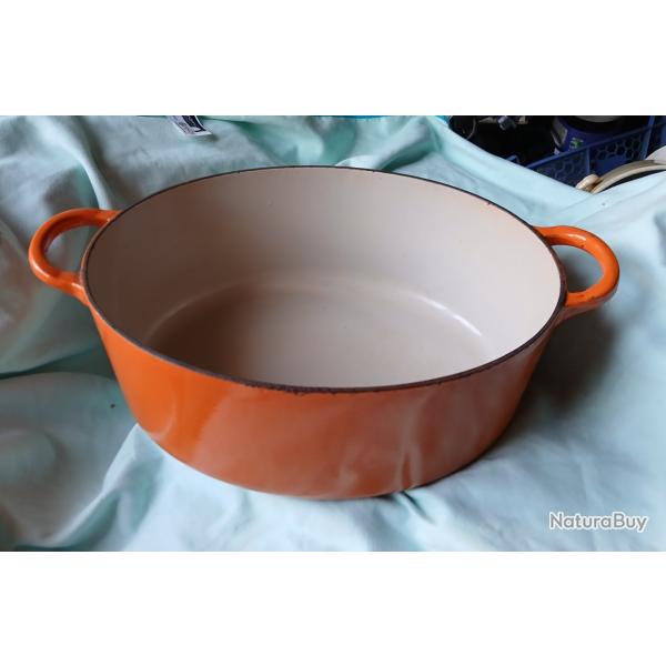 ANCIENNE MARMITE ORANGE EN FONTE MAILLE LE CREUSET