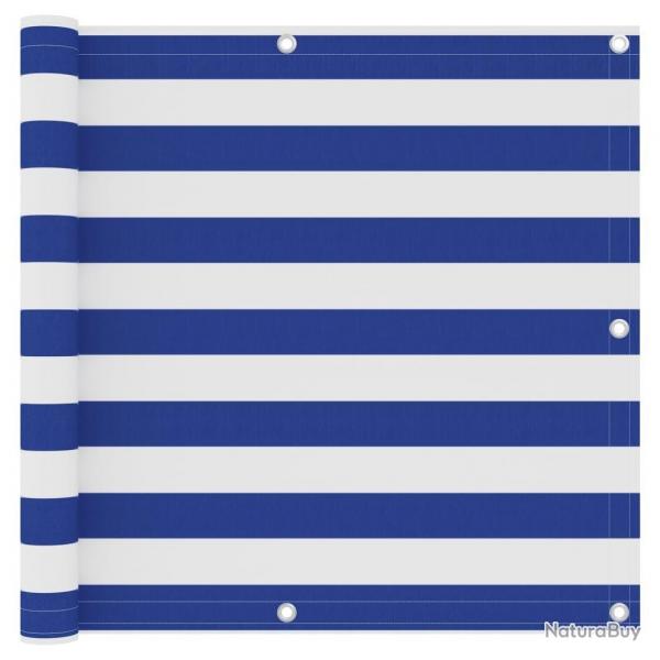 cran de balcon Blanc et bleu 90x600 cm Tissu Oxford alsavelo