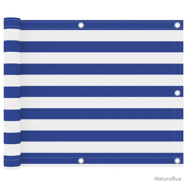 cran de balcon Blanc et bleu 75x500 cm Tissu Oxford alsavelo