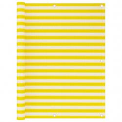 Écran de balcon Jaune et blanc 120x600 cm PEHD alsavelo