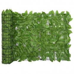 Écran de balcon avec feuilles vert 600x75 cm alsavelo