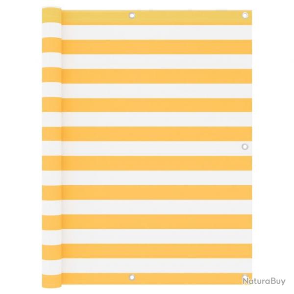 cran de balcon Blanc et jaune 120x400 cm Tissu Oxford alsavelo