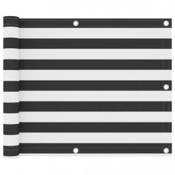 Écran de balcon Anthracite et blanc 75x400 cm Tissu Oxford alsavelo