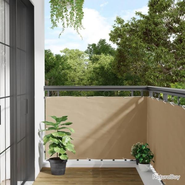 cran de balcon en tissu Oxford 90x600 cm Beige alsavelo
