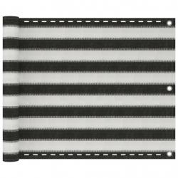 Écran de balcon en PEHD 75 x 600 cm Anthracite et blanc alsavelo