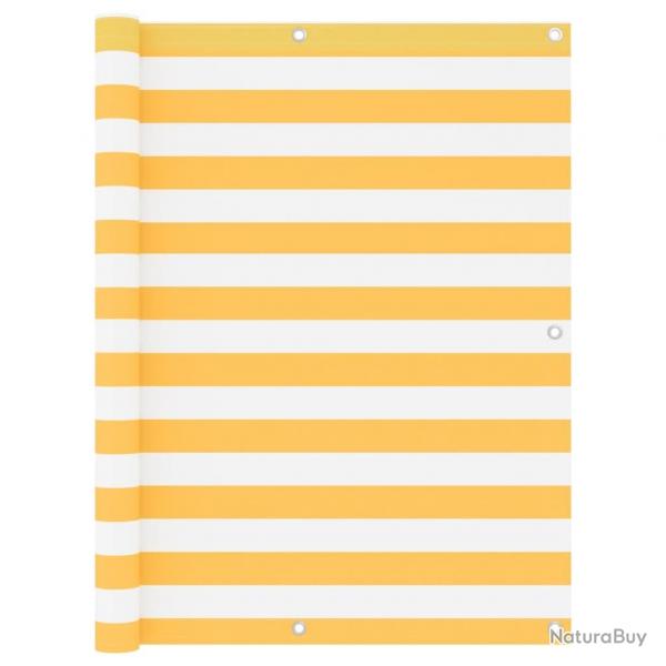 cran de balcon Blanc et jaune 120x500 cm Tissu Oxford alsavelo