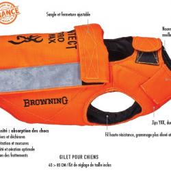 Gilet de protection BROWNING pour chien protect pro max orange